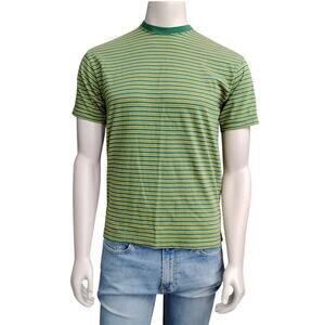 Gap Crewneck T-shirt Size XS Green Striped Short Sleeve 100% Cotton